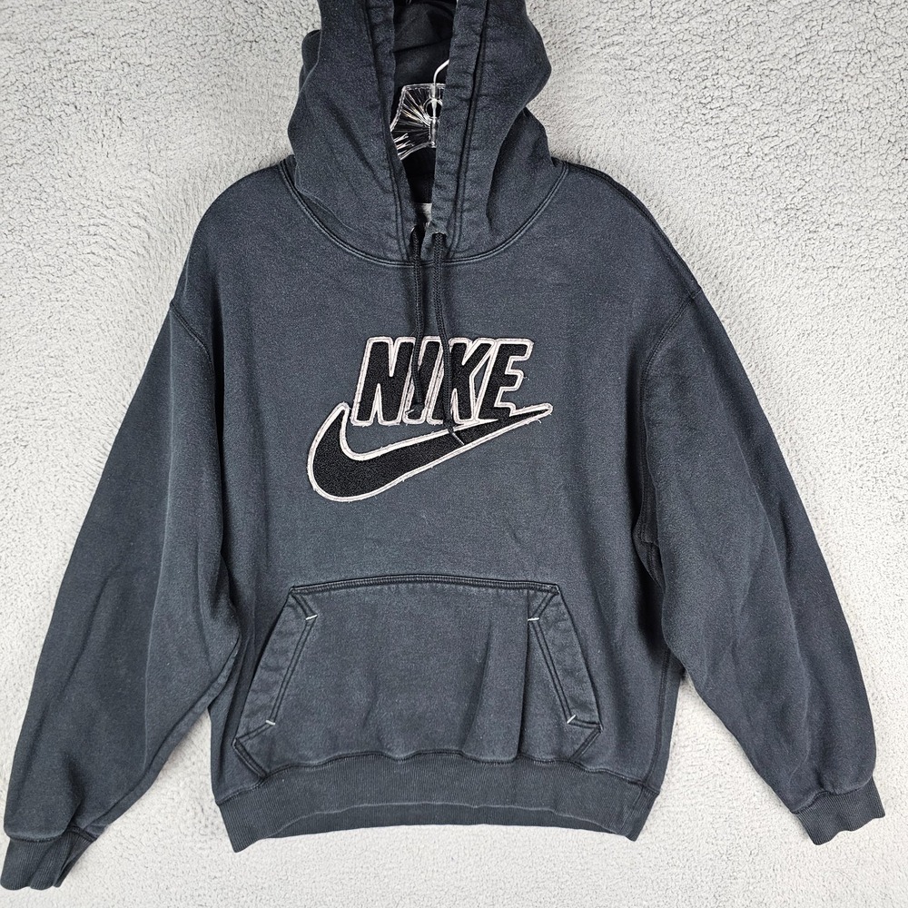 Y2K Nike Sportswear Hoodie Mens Medium Embroidered Spell Out‎ Swoosh Logo 273972